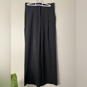 Wide Leg Petite Length Black Trouser LOFT